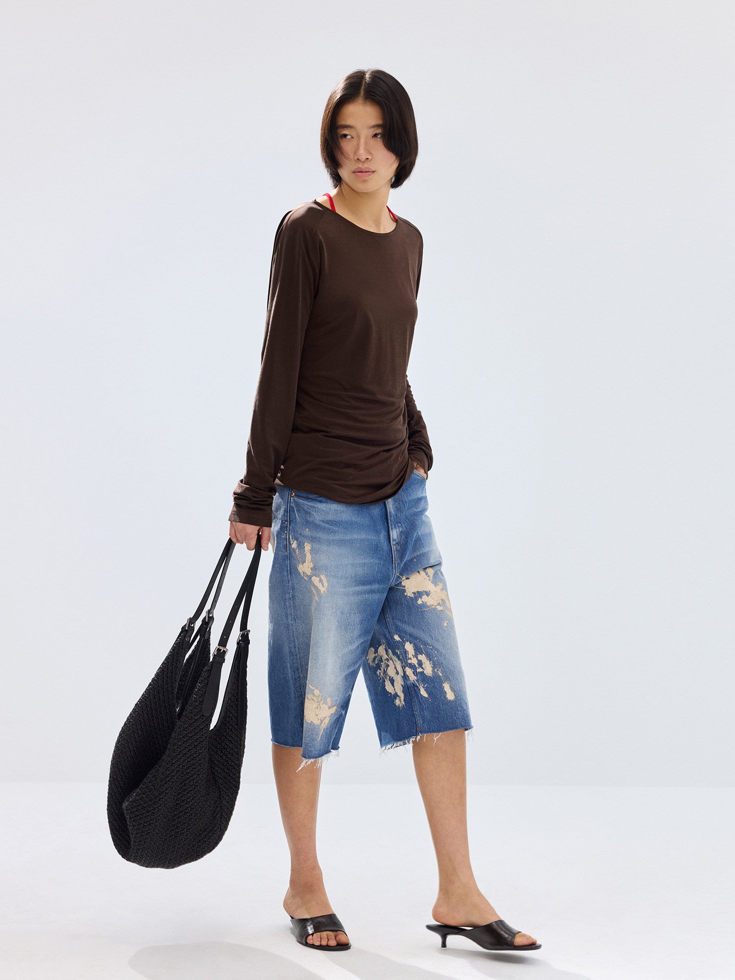 Simple Project Paint Splatter Denim Shorts