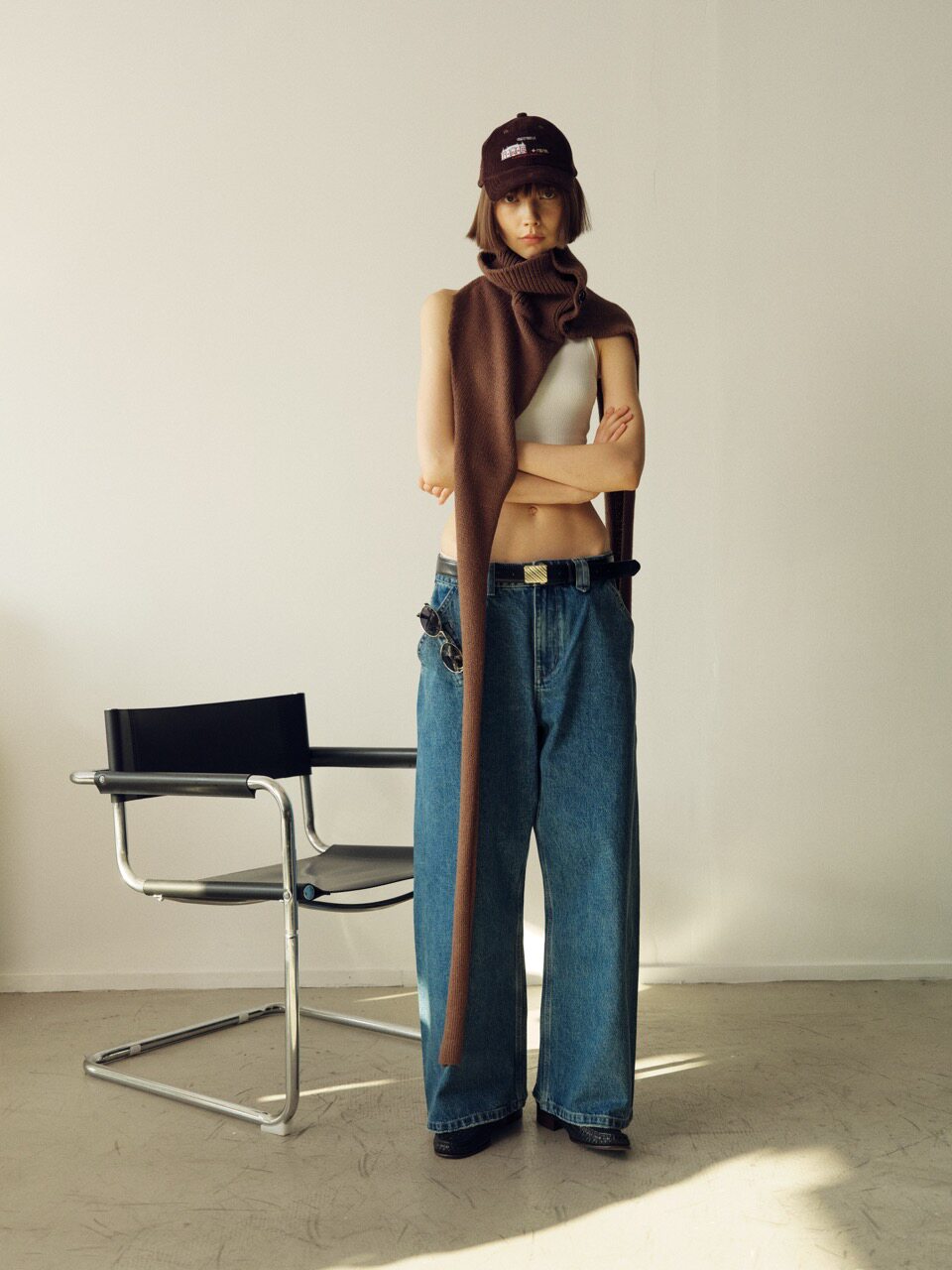 THE PROUDER Vintage Blue Pocket Embellished Scimitar Jeans